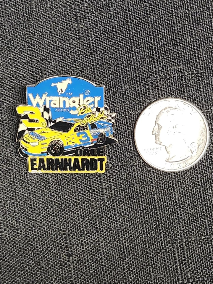 Dale Earnhardt Sr Wrangler Jeans Lapel Pin Cap Hat Vintage NASCAR 1999 - Image 3 of 4