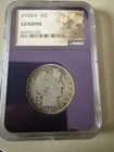 1907-P 50C BARBER SILVER HALF DOLLAR "PHILADELPHIA" NGC Genuine Purple Core