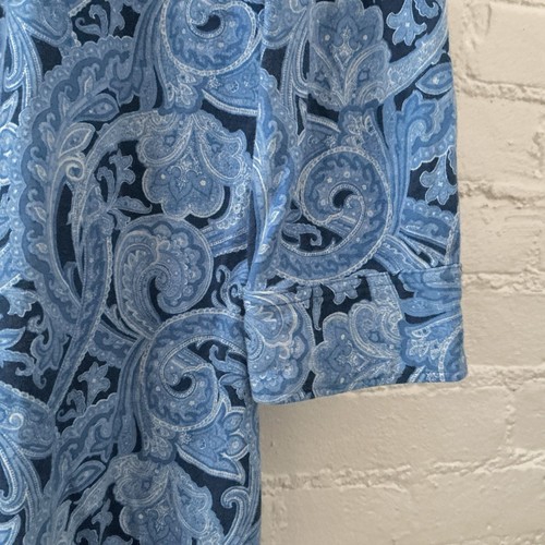Lauren Ralph Lauren Pajama Night Shirt Womens Blue Paisley Sleepwear Large - Picture 4 of 11
