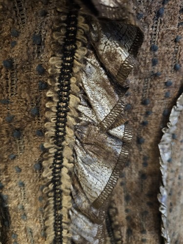 Vintage Y2K Strickjacke mit Kunstfellbesatz Schößchen tailliert Passion Concept Gr. M - Bild 3 von 12