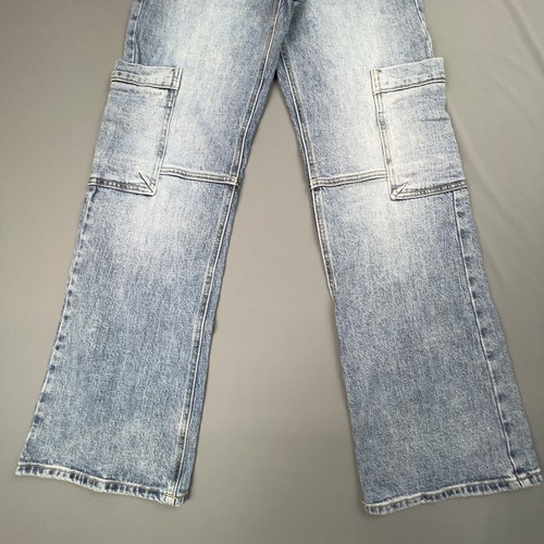 KanCan Cargo Jeans Women 1/24 Mid Rise Blue Utility Pockets Y2K Festival - Picture 6 of 9