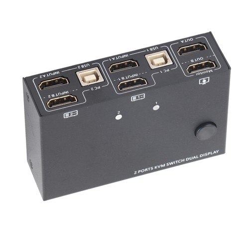 2 Port Dual Monitor KVM Switch with 4K HD Multimedia Interface Support - Picture 7 of 19