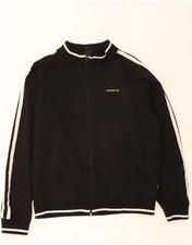 MOSSIMO Mens Graphic Tracksuit Top Jacket Large Black Cotton BR13