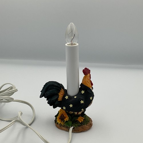 Novelty Americana Rooster Lamp Sunflower Country Farmhouse Decor Accent Lighting - Picture 4 of 10