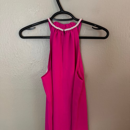 NWT Trina Turk Katie Dress Pink Size 4 cocktail halter high neck - Picture 8 of 9