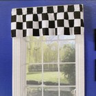 Checkered Flag Valance 4" Checks Home Decor 60"W x 15" Set of 2 Car Racing Track