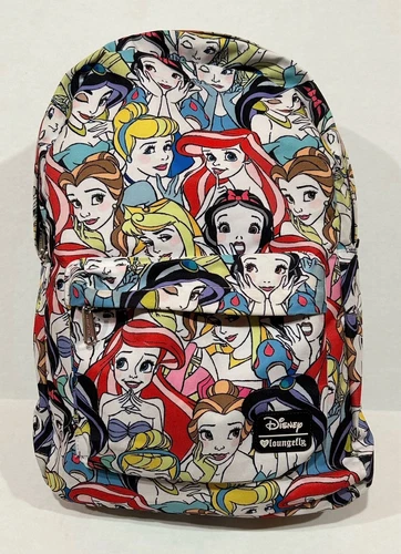 Disney X Loungefly Princess Print  Backpack All Over Print Full Size *Marks READ