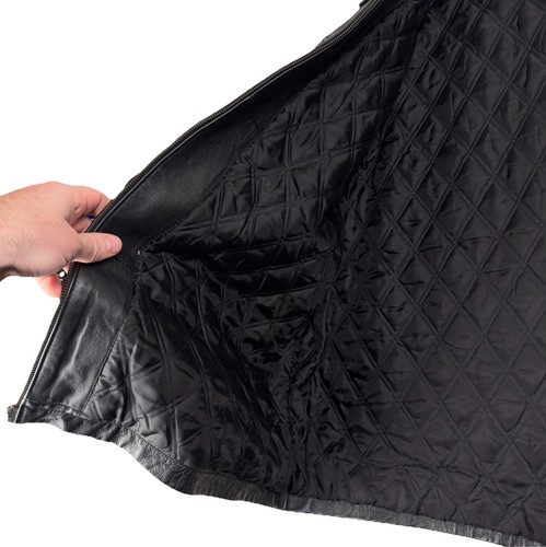 Chaqueta De Colección Gap Hombres XXL Negra Cuero Genuino Bombardero Motociclista Forro Acolchado Y2K - Imagen 14 de 23