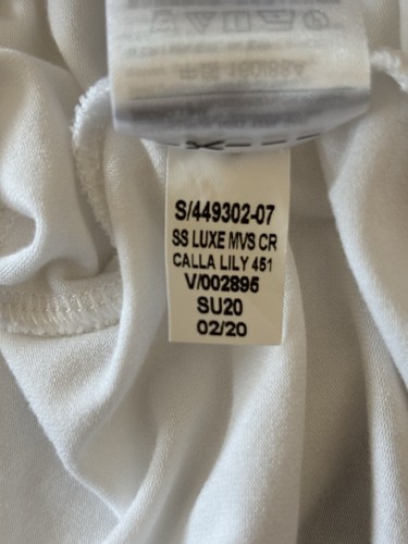 Camiseta Old Navy Luxe Blanca Manga Corta Pequeña Mujer Cuello Redondo Básica Esencial - Imagen 5 de 6