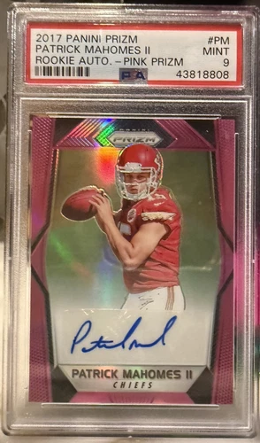 2017 Panini Prizm Patrick Mahomes II Rookie Auto Pink #RAPM PSA 9 RC