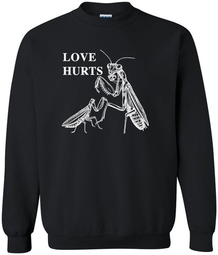 Love Hurts Praying Mantis Dark Humor Retro Insect Sweatshirt - Bild 1 von 3