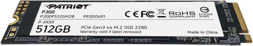 Patriot Memory P300 M.2 Pcie Gen 3 x4 512GB low-power consumption SSD,P300P512GM - Afbeelding 4 van 5