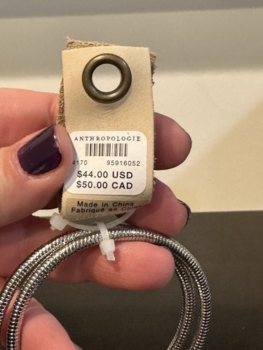 Anthropologie Metal Coil Silver Bracelet NWT - Picture 4 of 4