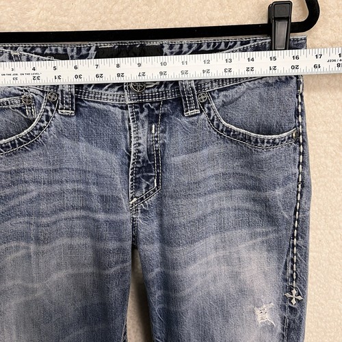 Buckle BKE Affliction Black Jeans Mens Size 32 Regular Cooper Relaxed Boot Cut - Picture 9 of 17