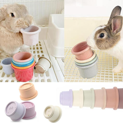 8 Pcs Stacking Cups for Rabbits,Stackable Bunny Toys, Multi-Colored Bunny Stacki - Picture 5 of 12