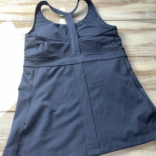 Women’s Blue Athleta bra top white size medium sleeveless t Back Athletic - Picture 8 of 10