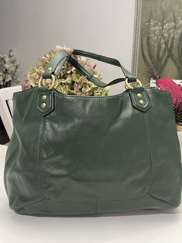 Coach Leather Hunter Green Purse Handbag Shoulder Bag - Picture 6 of 13