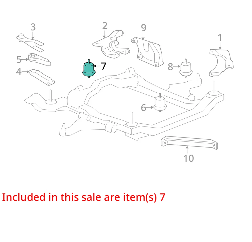 Fits 2009 - 2017 GMC ACADIA 3.6L Rear Engine Frame Mount 25840450 OEM - Image 4 of 4
