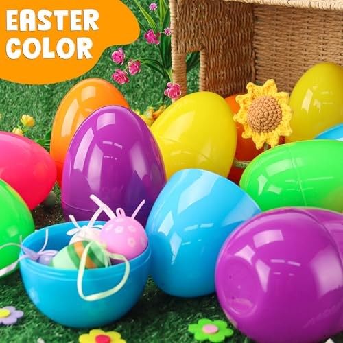 12 Pack Jumbo Printed Easter Eggs, 6 Inch Colorful Plastic Eggs, Bulk Fillable - Imagen 4 de 6