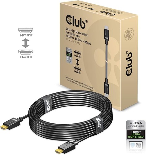CLUB3D Ultra High Speed HDMI™ 4K120Hz, 8K60Hz Zertifiziertes Kabel 48Gbps St/St - Afbeelding 7 van 8