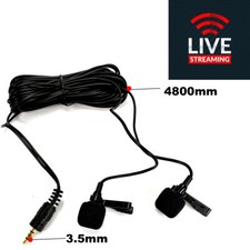Clip Lapel 3.5mm Double Microphone Recording Youtube Video Personal Live