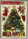 Vintage Color Clings Christmas Holiday Static Window Clings Tree Angel