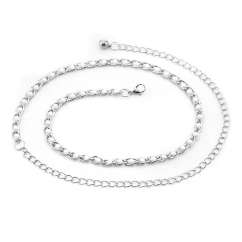 Metall Gürtel Bund Gold Splitter Farbe Riemen Taillenkette Damen mit Perlen Perlen - Bild 10 von 14