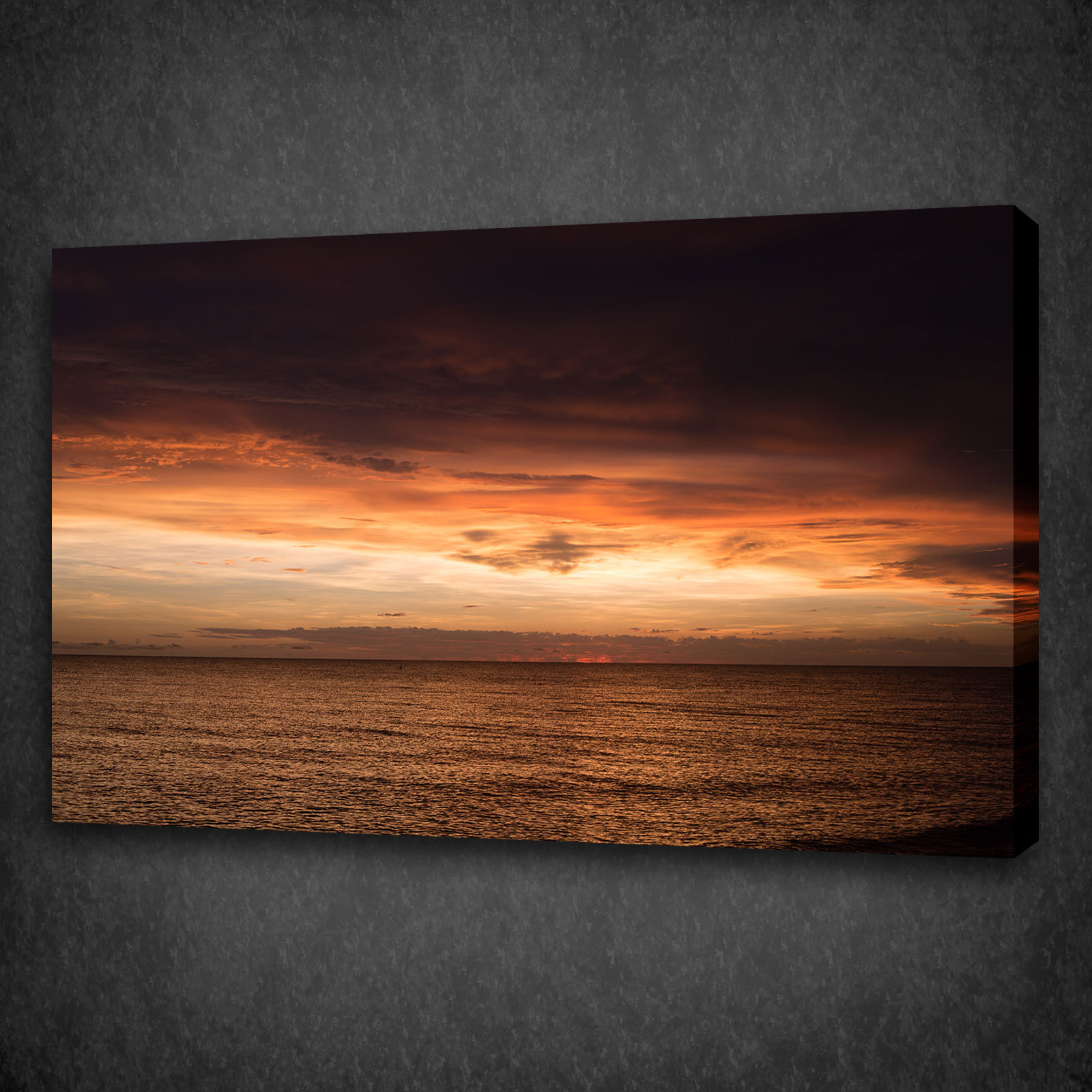 STUNNING SUNSET AT SEA BOX MOUNTED CANVAS PRINT WALL ART PICTURE PHOTO STUNNING SUNSET AT SEA BOX MOUNTED CANVAS PRINT WALL ART PICTURE PHOTO