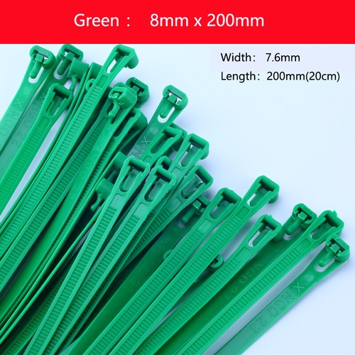 Releasable / Reusable Cable Ties Nylon Zip Tie Wraps Strong All Sizes & Colors - Picture 20 of 27