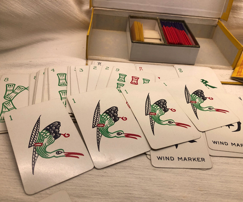 Carte da gioco pre-WW2 Mahjong Set De La Rue scatola originale completo Mah Jong 1923 - Foto 10 di 23