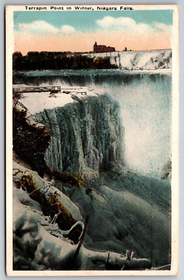 Terrapin Point in Winter Niagara Falls New York Ice 1921 Coney Island Postcard
