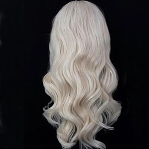 Platinum Blonde 60 Hair T Lace Front Wigs HD Lace Body Wavy Heat Resistant Hair - Picture 4 of 8