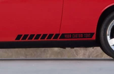 CUSTOM TEXT Side Body Stripes Racing Race Rally Car Vinyl Sticker Decal #1a