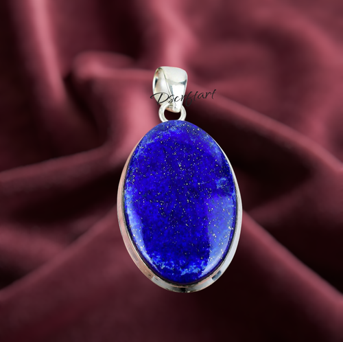Lapis Lazuli Pendent, 925 Sterling Silver Handmade Pendant, Gemstone Pendant - Picture 7 of 7