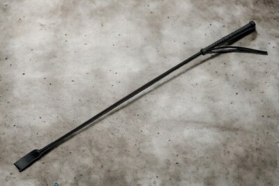 RIDING CROP WHIP | 27'' Black Flexible Equestrian Training Aid Leather Tip