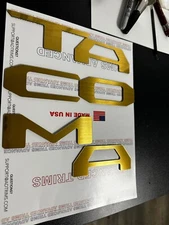 Brushed Gold Raised Plastic Letters Inserts NEW Toyota Tacoma 2024 2025 Tailgate