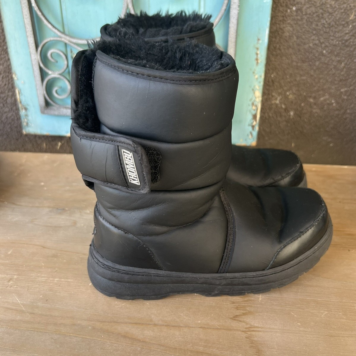 Khombu Traveller Sport Junior Snow Boots Kids 1 Black Fur Lined Outdoor Unisex eBay