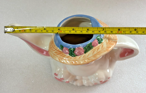 Teiera coniglietto pasquale vintage coniglietto di ceramica artigianale del tesoro. Made In USA - Foto 11 di 14