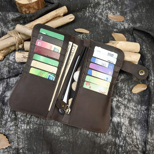 Cartera Para Hombre Con Cadena Cartera De Camionero Plegable Larga De Cuero... - Imagen 5 de 12