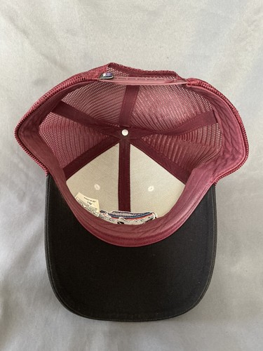 Adult OS Crimson Red/White Patagonia Snapback Bison Logo Trucker Hat EXC Mesh - Picture 5 of 6