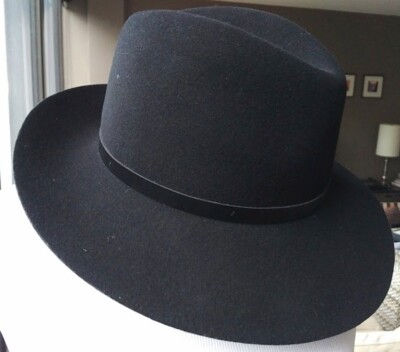 BLACK Rag & Bone New York fedora hat classic felted wool womens S fall winter