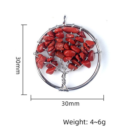 Natural Crystal Quartz Tree of Life Wire Wrapped Stone Pendant Necklace Healing - Picture 2 of 15