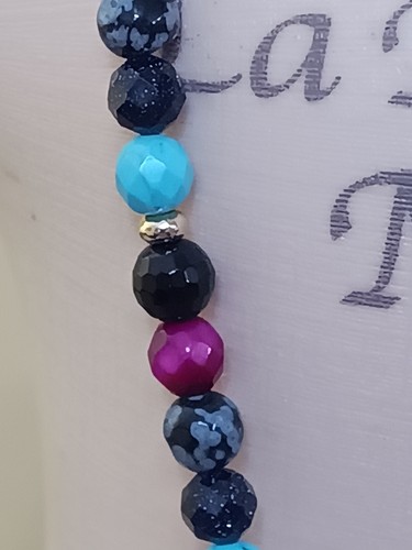Lola Rose/ Nikki & Me Coco Necklace Black Banded Agate, Moroccan Mix BNWT - Picture 6 of 9