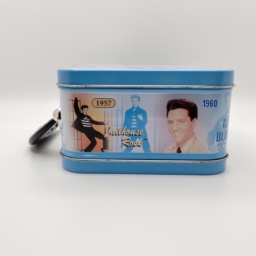 Vintage Vandor Elvis Presley Collectible Tin Tote Lunchbox Blue Hawaii G I Blues - Picture 2 of 18