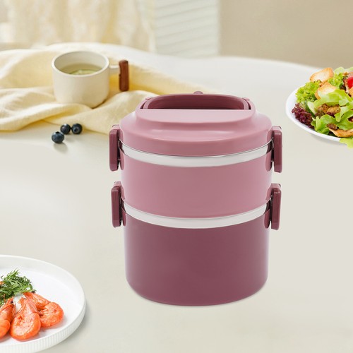 Lonchera de 2 capas 1,7 L lata de pan apilable depósito de alimentos aislado?lter DHL - Imagen 5 de 19