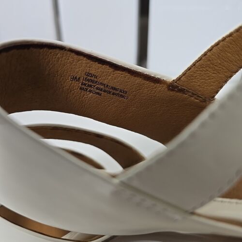 Sofft Women's Varissa White Leather Strappy Wedge SlingSandal 9M Resort Vacation - Picture 7 of 10