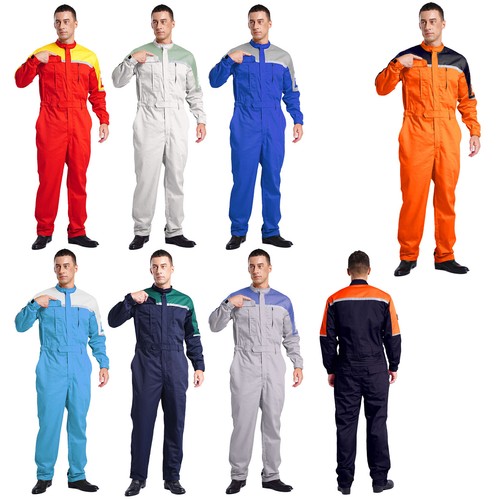 Mens Uniform Straps Jumpsuit Coveralls Bodysuit Anti-static Stand Collar Pants - Picture 4 of 60