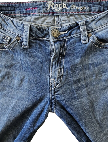 Wrangler ROCK 47 WJX36ST Low Rise Bootcut Ladies Jeans Size 28 x 29 - Foto 3 di 9
