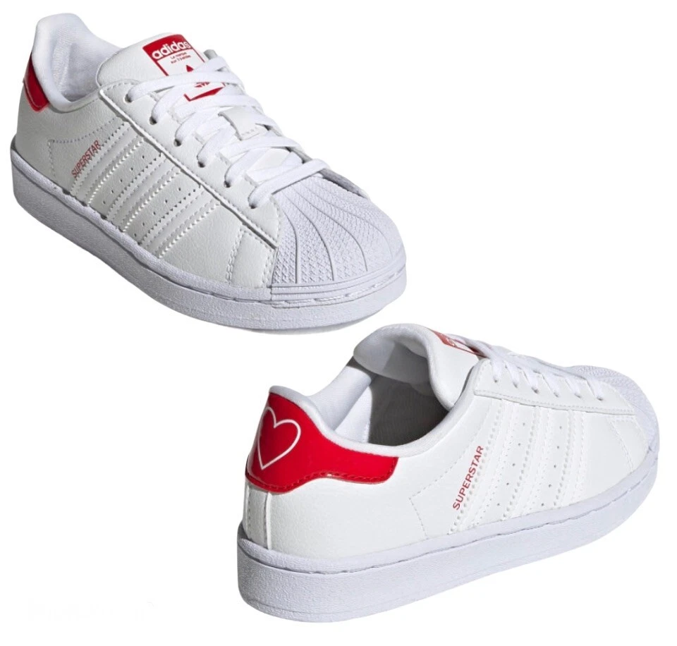 fløjte Demokratisk parti Soak New Adidas Kids Superstar EL I Sneakers Red Heart 9k | eBay