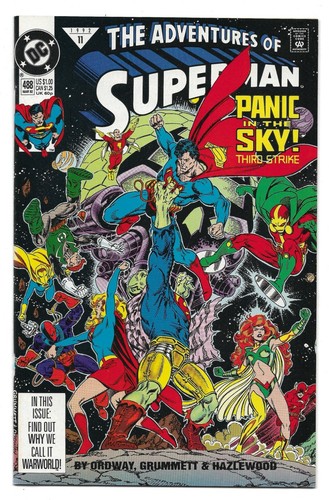 Adventures of Superman #488 (Vol 1) : NM : "Counter Strike!" : Panic In The Sky!